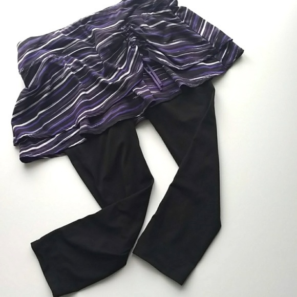 Athleta Pants - Athleta Purple Black Skirt Leggings Combo - S